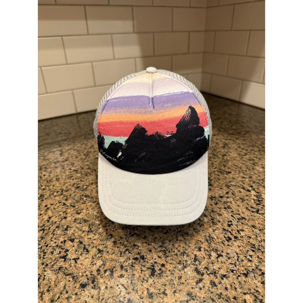 Patagonia Hat Trucker Snapback s Adjustable Mountain Sunset Grey Teal
